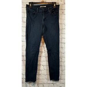Levi's 711 Skinny Jeans Women's Size 27 Dark Wash Denim Frayed Hem